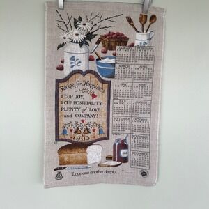 Kay Dee Designs Tea Towel Beige 1993 Calendar Grandmacore Vintage Cottage Core
